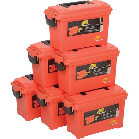 Plano Durham Steel Compartment Box Rack with 5 of Adjustable Divider Plastic Boxes, 13-1/2 x 9-1/8 x 13-1/ 131252